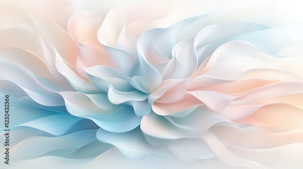 Fototapeta premium Exquisite white flower with blue and pink petals, a captivating display of nature's beauty
