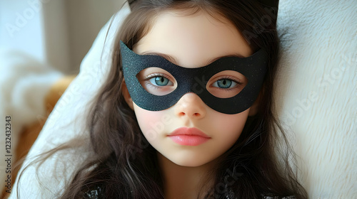 Young Girl Wears a Black Ma...