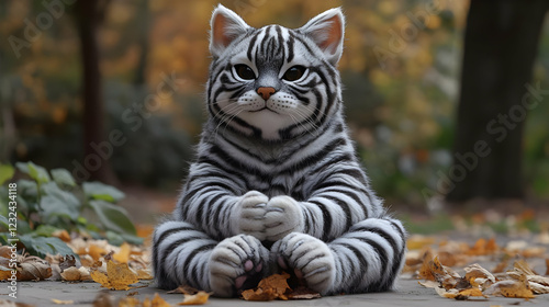 Adorable Zebra-Striped Kitt...