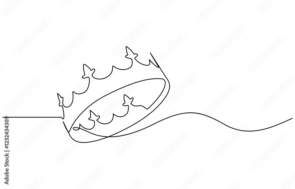 Royal Crown drawing with one continuous line. Vector editable illustration, Crown in continuous line drawing. Minimalist illustration for beauty and fashion. Royal Crown drawing with one continuous line. Vector editable illustration, Crown in continuous line drawing. Minimalist illustration for beauty and fashion.