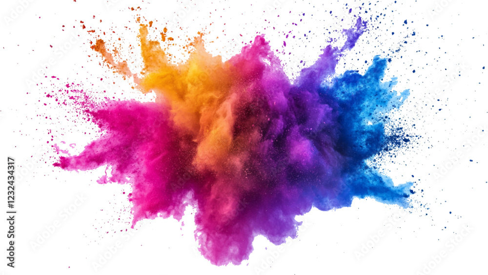 custom made wallpaper toronto digitalColorful dust explode. Paint Holi. colorful vibrant rainbow Holi paint color powder explosion with bright colors isolated white background.	