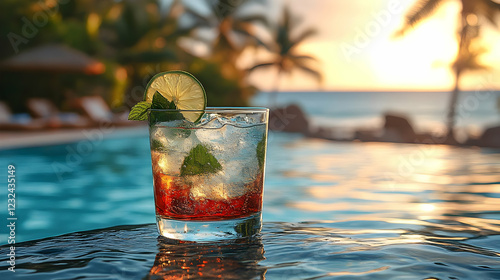 Refreshing Cocktail Sits Po...