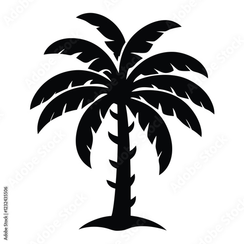 Silhouette of A Banana Tree vector illustration