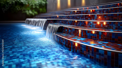 Water flows gracefully down...
