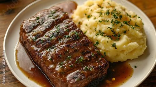 Grilled Steak with Savory G...