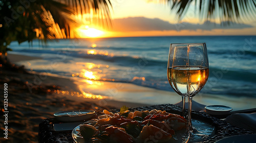 Seafood Dinner and Wine Gla...