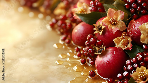 Ripe Pomegranates with Seed...