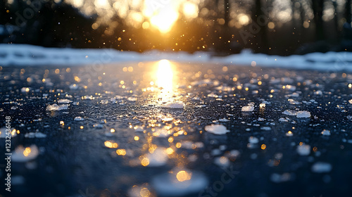 Ice Crystals Sparkle on a F...