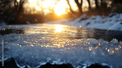 Golden Sunset Reflects on a...