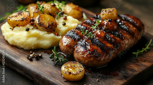 Grilled Sausage with Roaste...