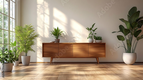Modern Interior with Wood C...