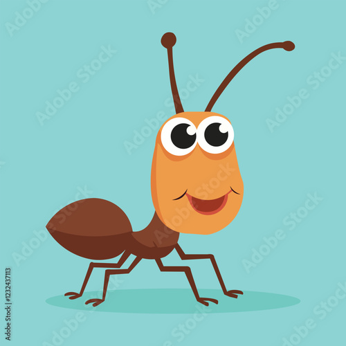 Cartoon ant vector featuring a creative design, suitable for nature, wildlife, and fairy tale illustrations