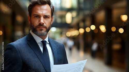 Confident Businessman Holds...