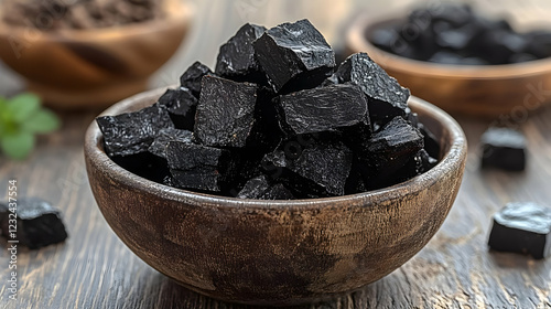 Black Coal Chunks Fill a Wo...