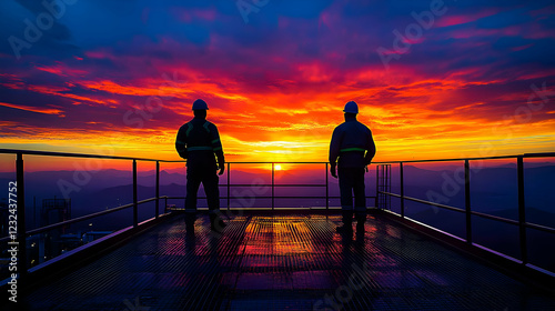 Two Engineers Stand on a Ro...