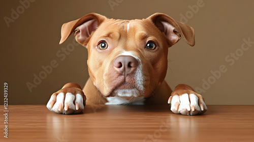 Cute Puppy Places Paws on a...