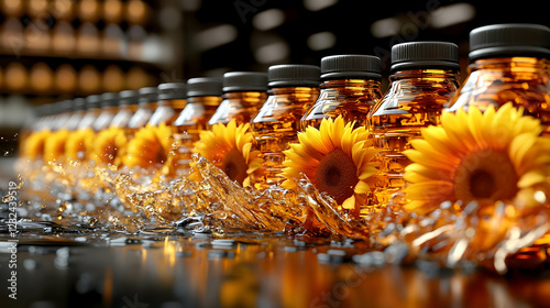 Sunflower Oil Splashes Arou...
