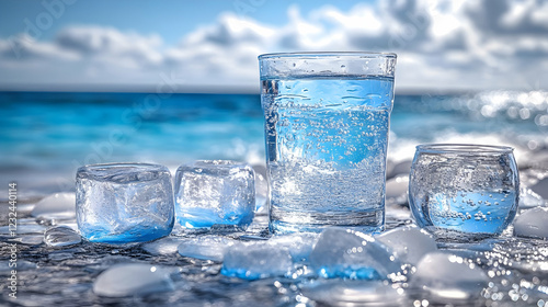 Sparkling Water with Ice Cu...