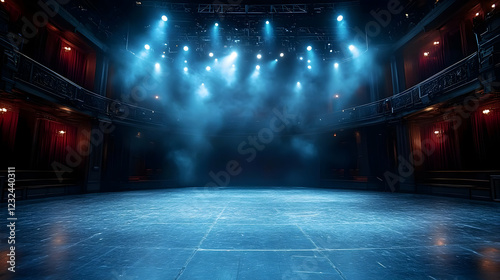 Empty Theater Stage Illumin...