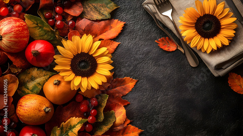Autumn Table Setting with S...