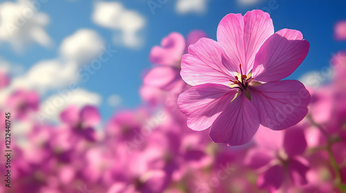 Pink flower blooms brightly...