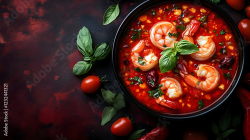 Spicy Shrimp Soup with Toma...