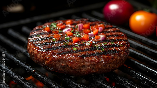 Juicy Burger Grills on Hot ...