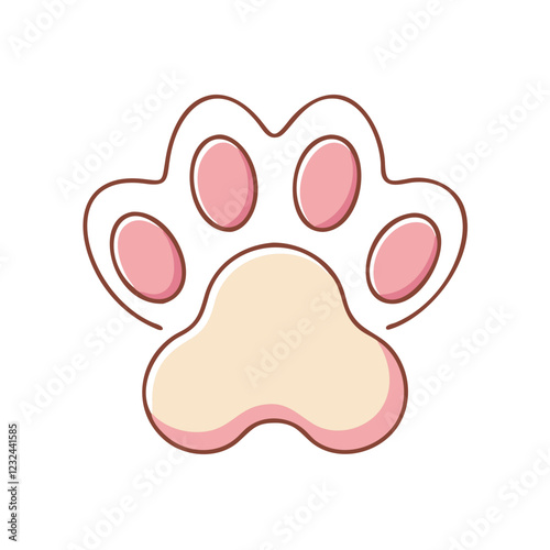 cat paw print icon, cat paw print vector illustration-simple illustration of cat paw print, perfect for cat paw print logos and icons