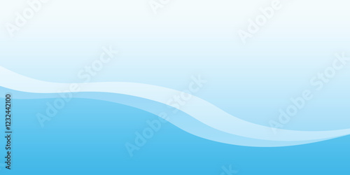 Vector white wavy glowing lines on a blue background. Futuristic digital high-technology pattern modern simple