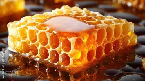 Close-up of honeycomb with ...
