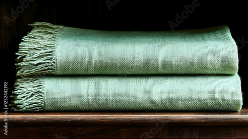 Two Folded Green Textured T...