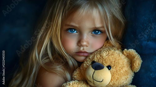 Young Girl Gently Holds Her...
