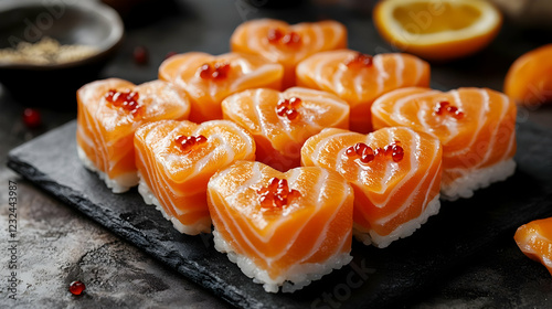 Heart-Shaped Salmon Sushi w...