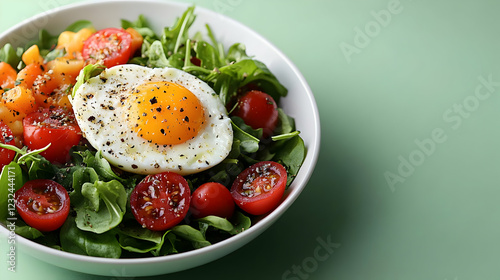 Fresh Salad with Fried Egg,...