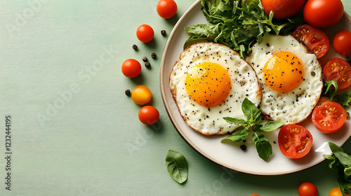 Two Fried Eggs with Tomatoe...
