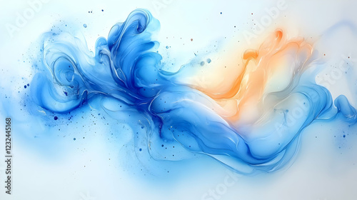 Abstract Blue and Orange Fl...