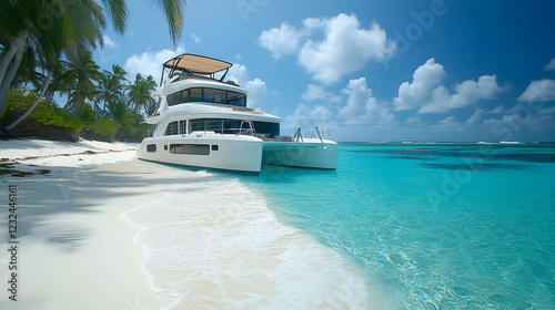 Luxury Catamaran Anchored o...