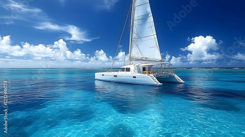 Catamaran Sails Serenely on...