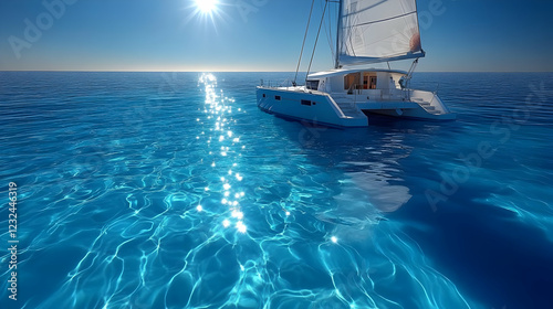 Catamaran Sailing on Calm B...
