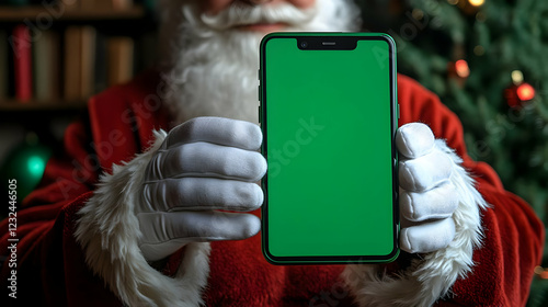 Santa Claus Displays a Gree...