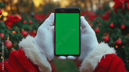 Santa Claus Holds Smartphon...