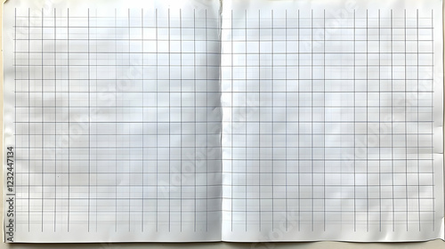 Open Notebook Shows Grid Pa...
