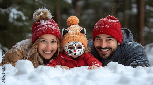 Happy Family Lying in the S...