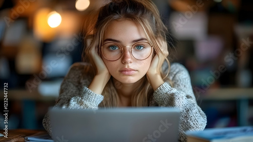 Young Woman with Glasses Le...