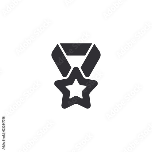 Medal icon. Award icon. Military reward. Star icon. Game art. Game Medal. Achievement badge. Winner's trophy icon. Symbol victory. Reward badge. First place. Quality mark. Champion. Award badge.
