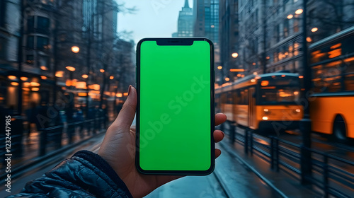 Hand Holds Smartphone with ...