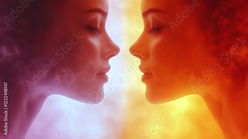 Two Faces Face Each Other w...