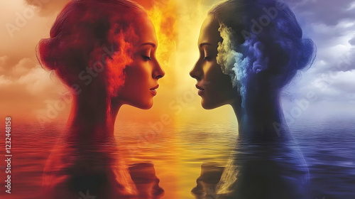 Two Women Face Each Other w...