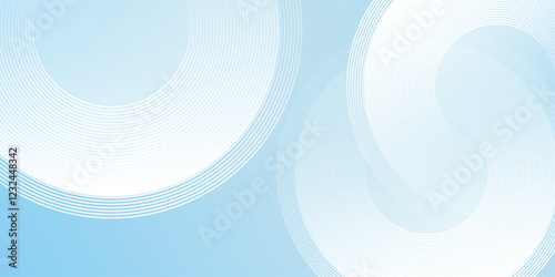 Modern circle lines minimalist banner background, pastel colorful, blue and white gradations abstract modern