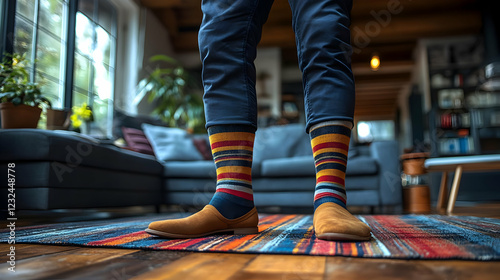 Person Stands on Colorful R...